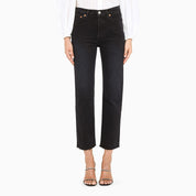 Re/Done Black cropped trousers
