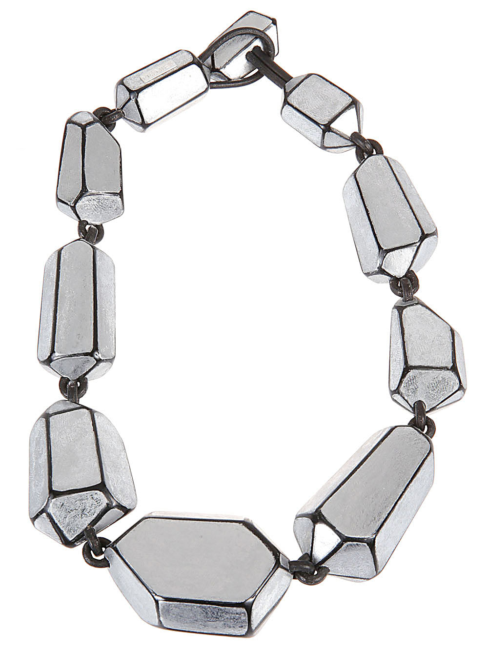 Monies Bijoux Silver Choker Necklace — Knotted Faceted Detail