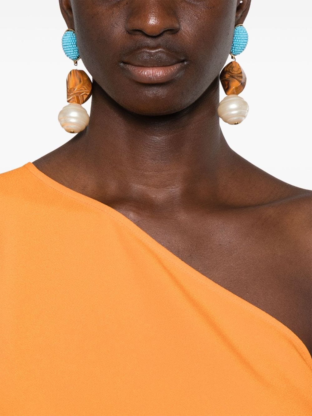 Taller Marmo Pre Dresses Orange asymmetric crepe mini