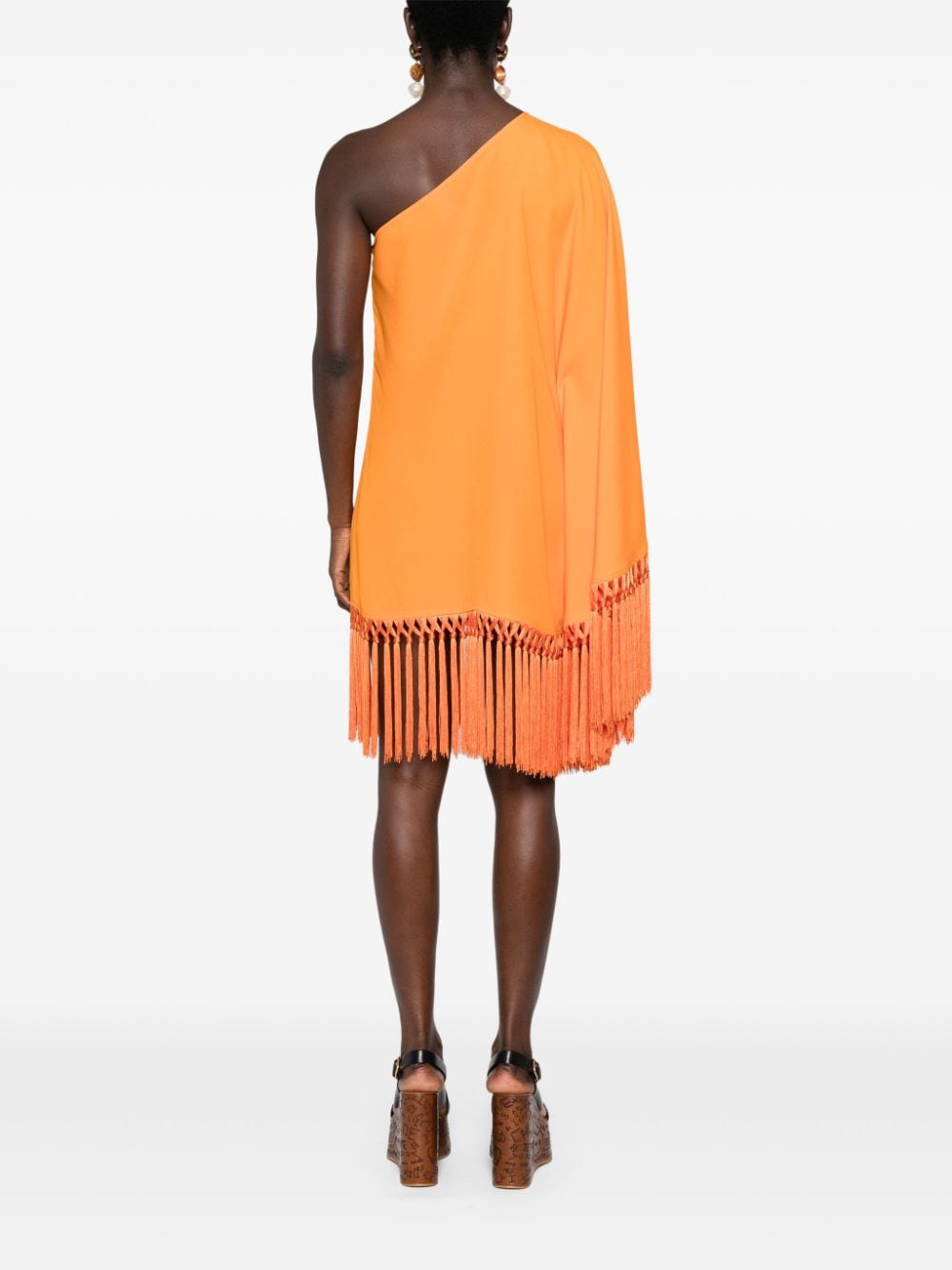 Taller Marmo Pre Dresses Orange asymmetric crepe mini