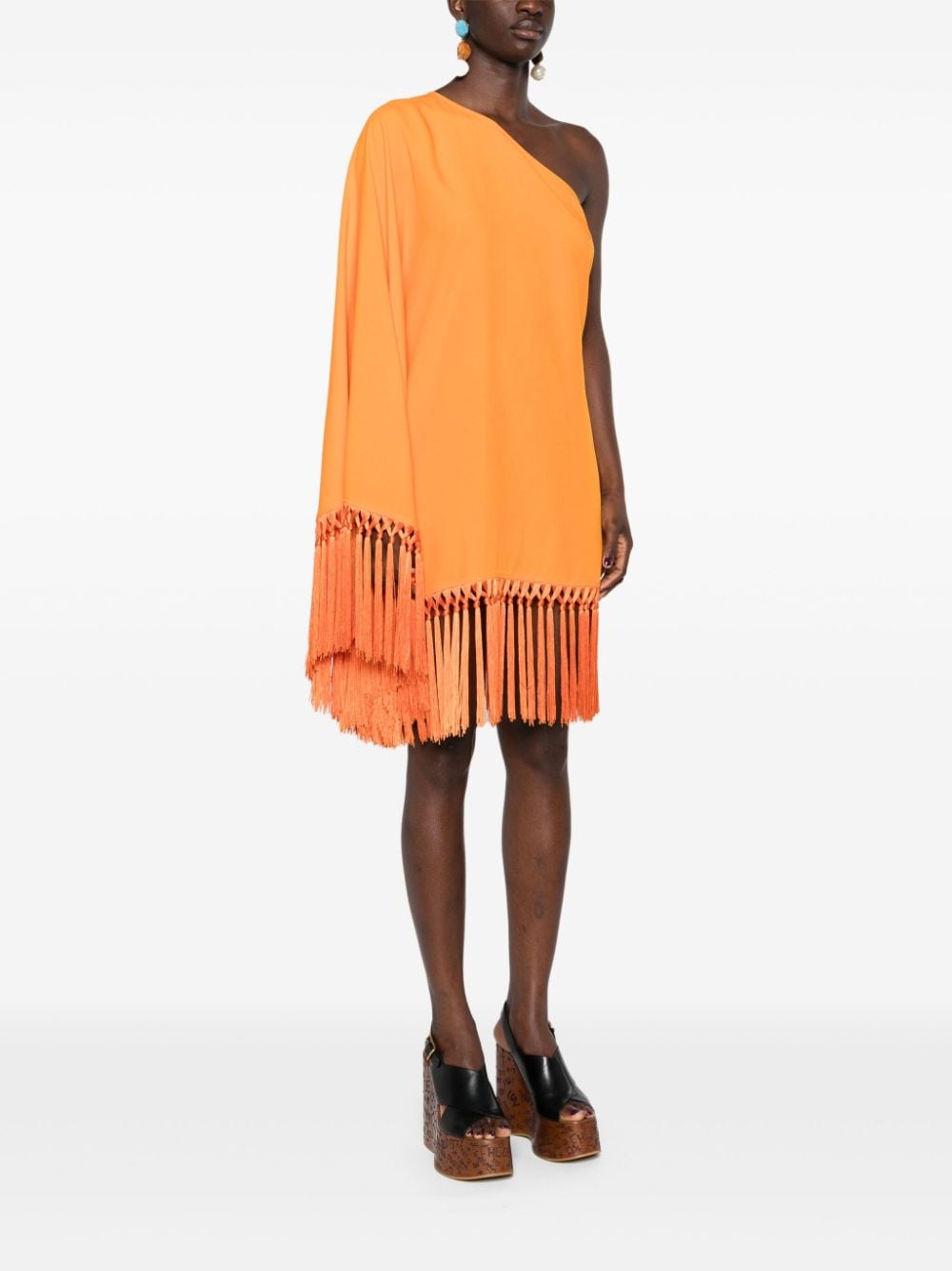 Taller Marmo Pre Dresses Orange asymmetric crepe mini