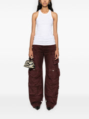 The Attico Top White cotton rhinestone detail