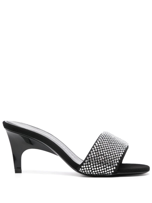 The Attico Silver Leather Mid Heel Sandals