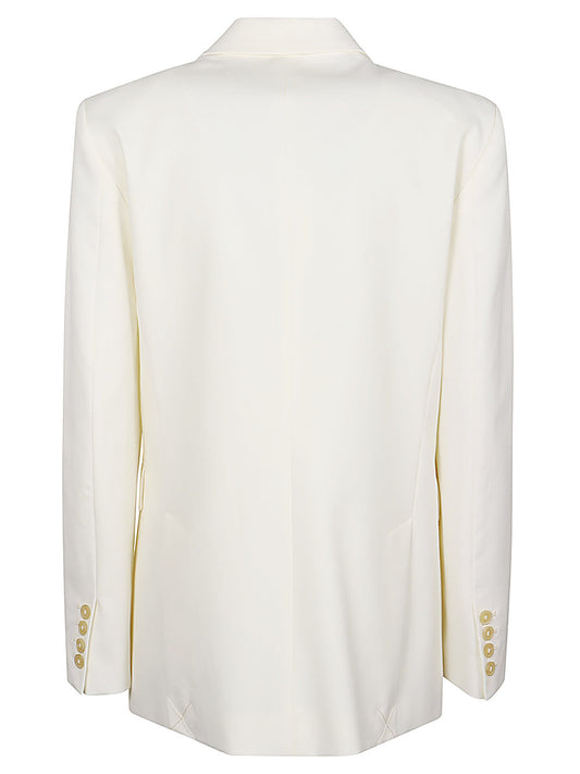Erika Cavallini Semi‑Couture White Jacket — Double‑Breasted Elegance