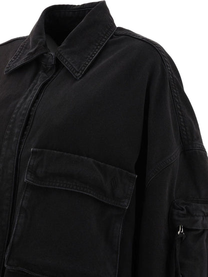 The Attico Coats Black — Cotton Cargo Coat
