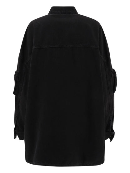 The Attico Coats Black — Cotton Cargo Coat
