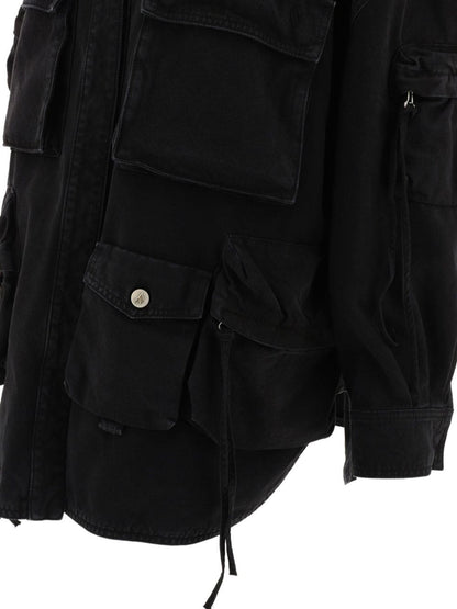 The Attico Coats Black — Cotton Cargo Coat