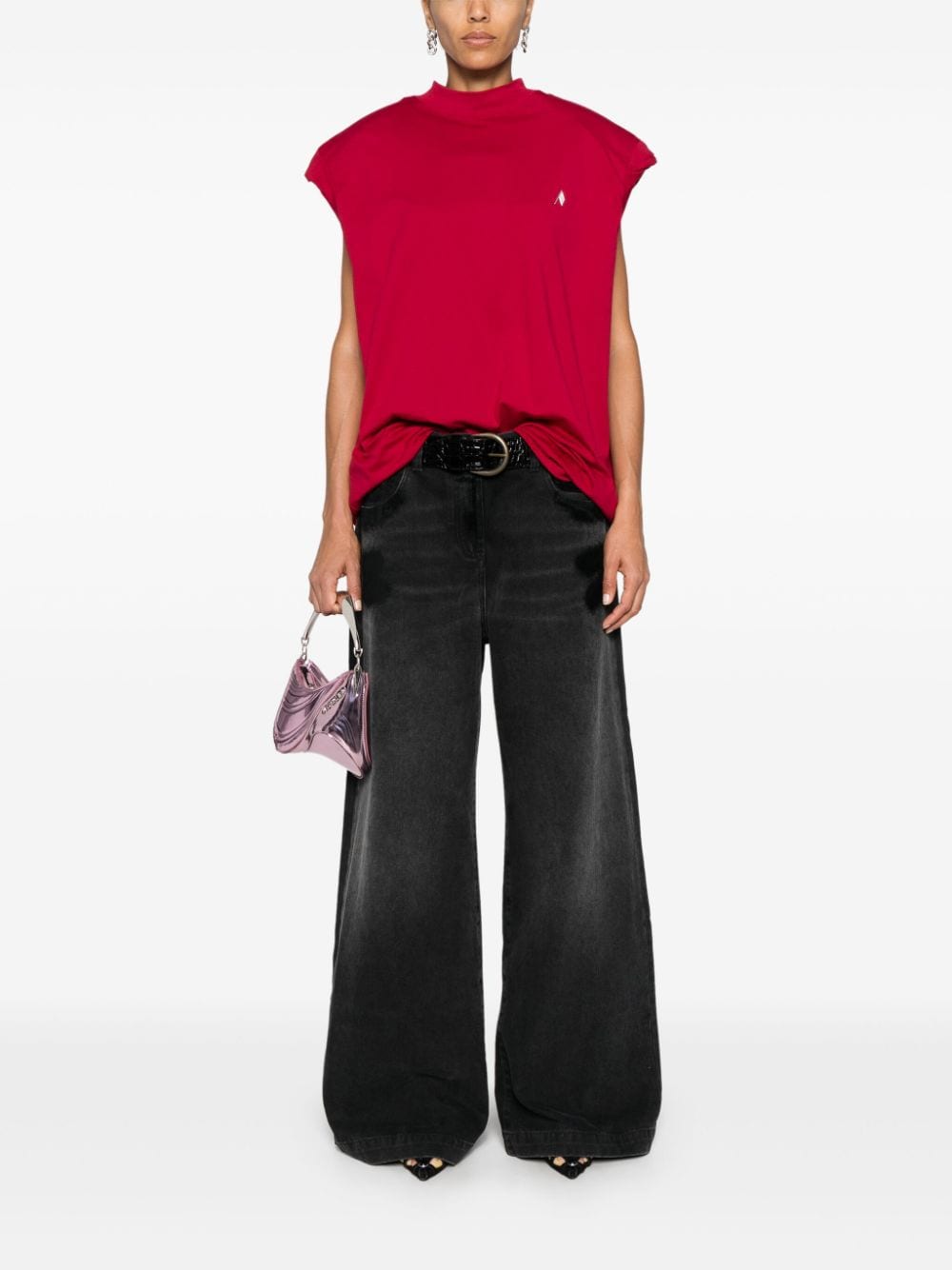 The Attico Jeans Black wide leg denim