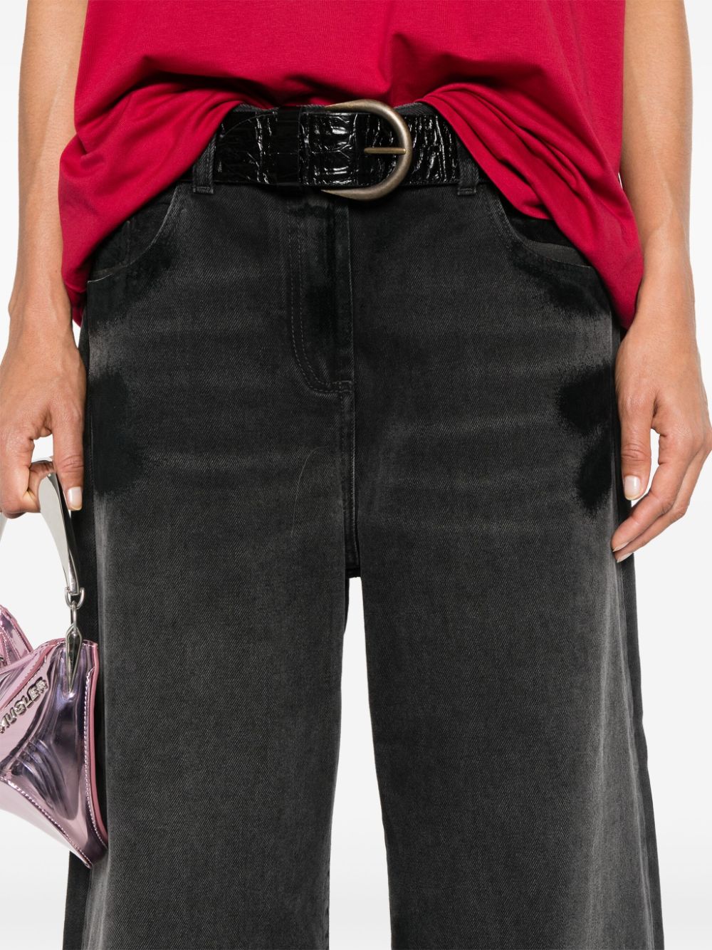 The Attico Jeans Black wide leg denim