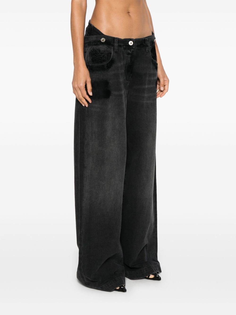 The Attico Jeans Black wide leg denim