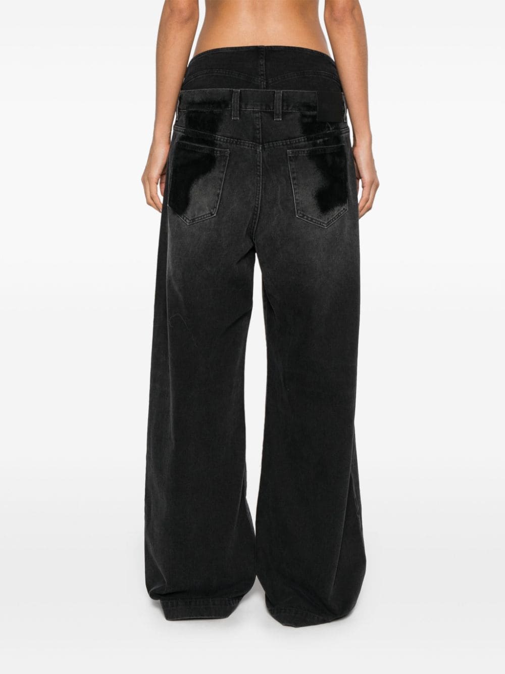 The Attico Jeans Black wide leg denim
