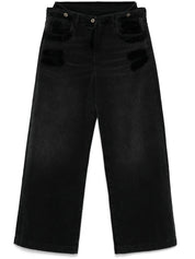 The Attico Jeans Black wide leg denim