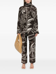 F.R.S . Shirts Brown silk botanical print