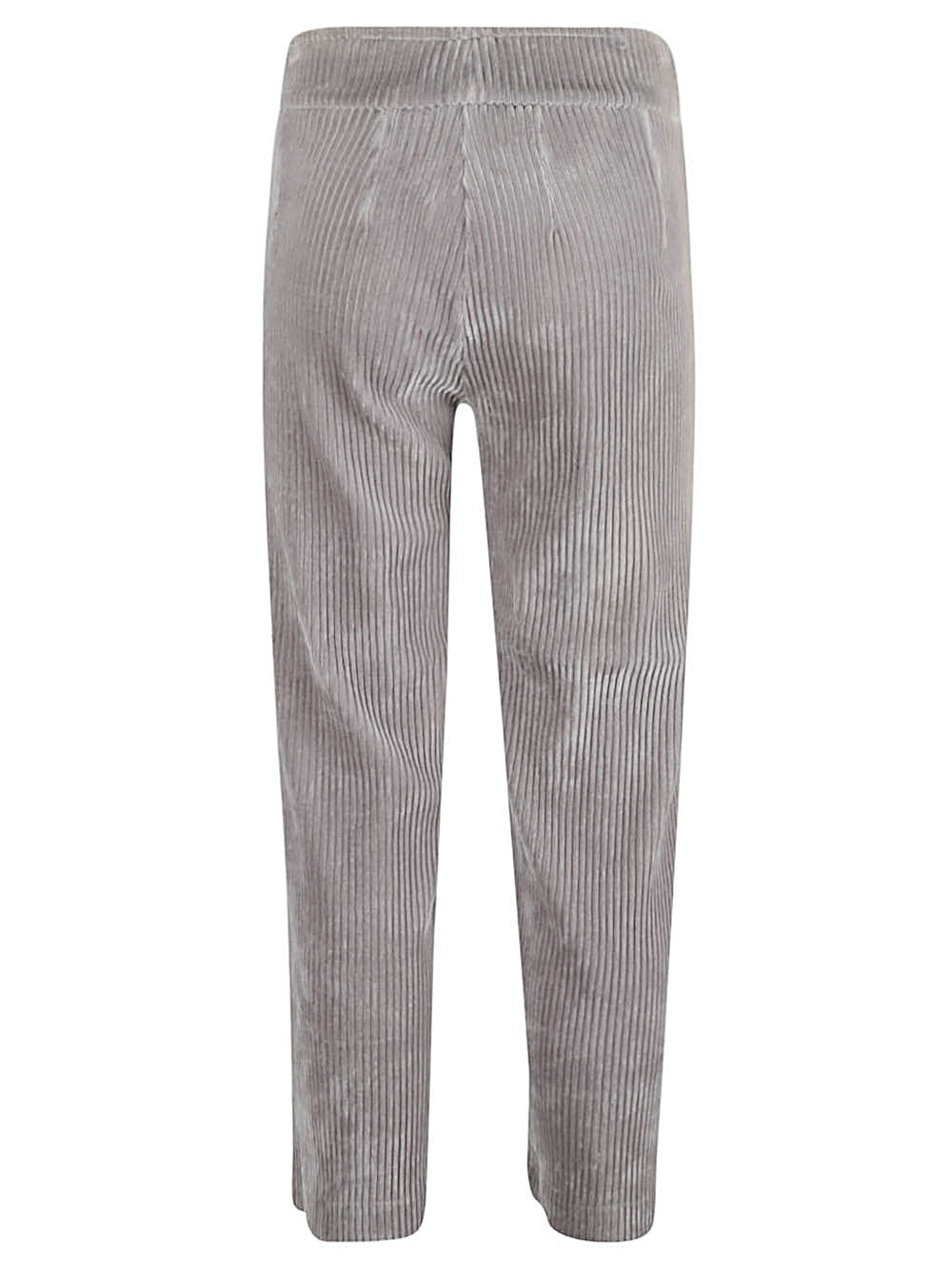 Pantalones Avenue Montaigne de terciopelo gris con pierna ancha