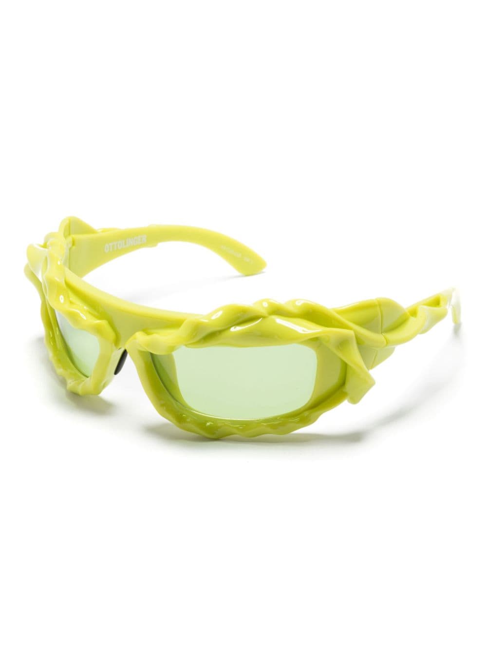 OTTOLINGER Sunglasses Green — Sculptural Fluorescent Acetate