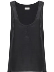 Top Saint Laurent Satén de seda gris