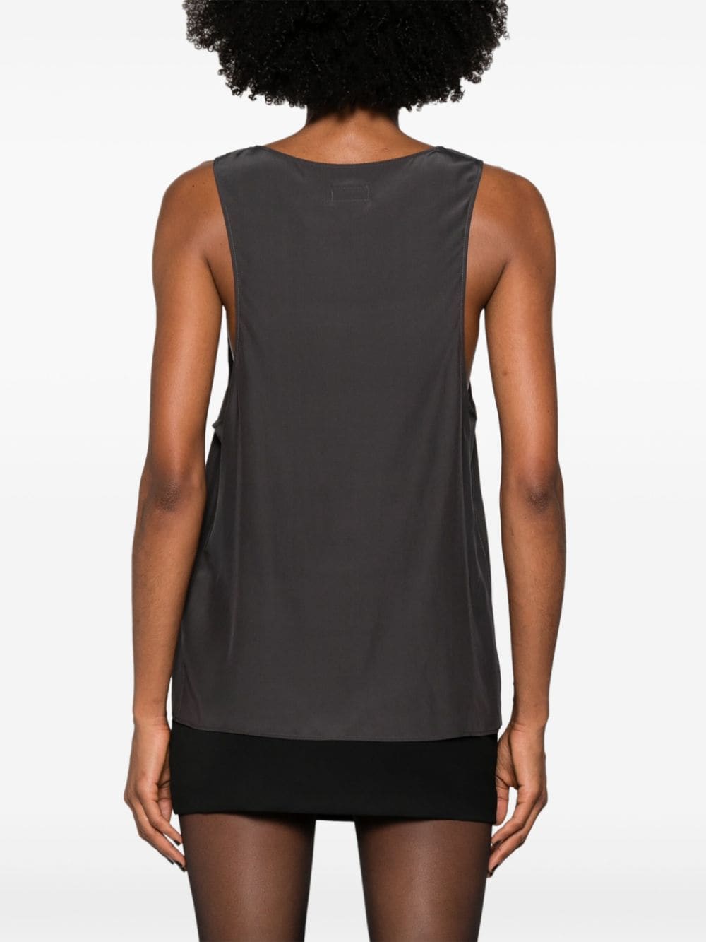 Top Saint Laurent Satén de seda gris