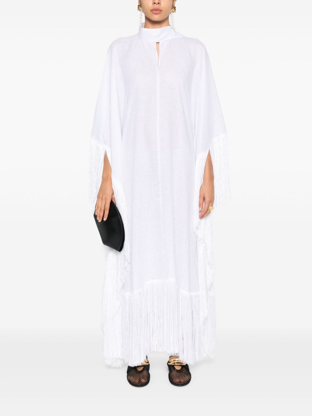 Taller Marmo Pre White Linen Kaftan Dress