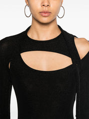 Vestidos Ottolinger Diseño recortado de lurex negro