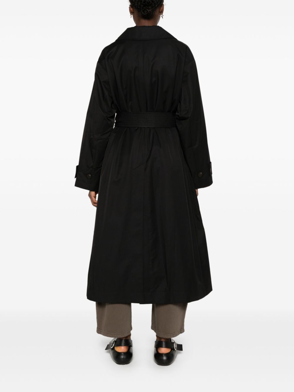 Studio Nicholson PRE Coats Black belted cotton blend