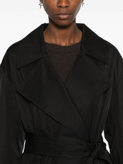 Studio Nicholson PRE Coats Black belted cotton blend