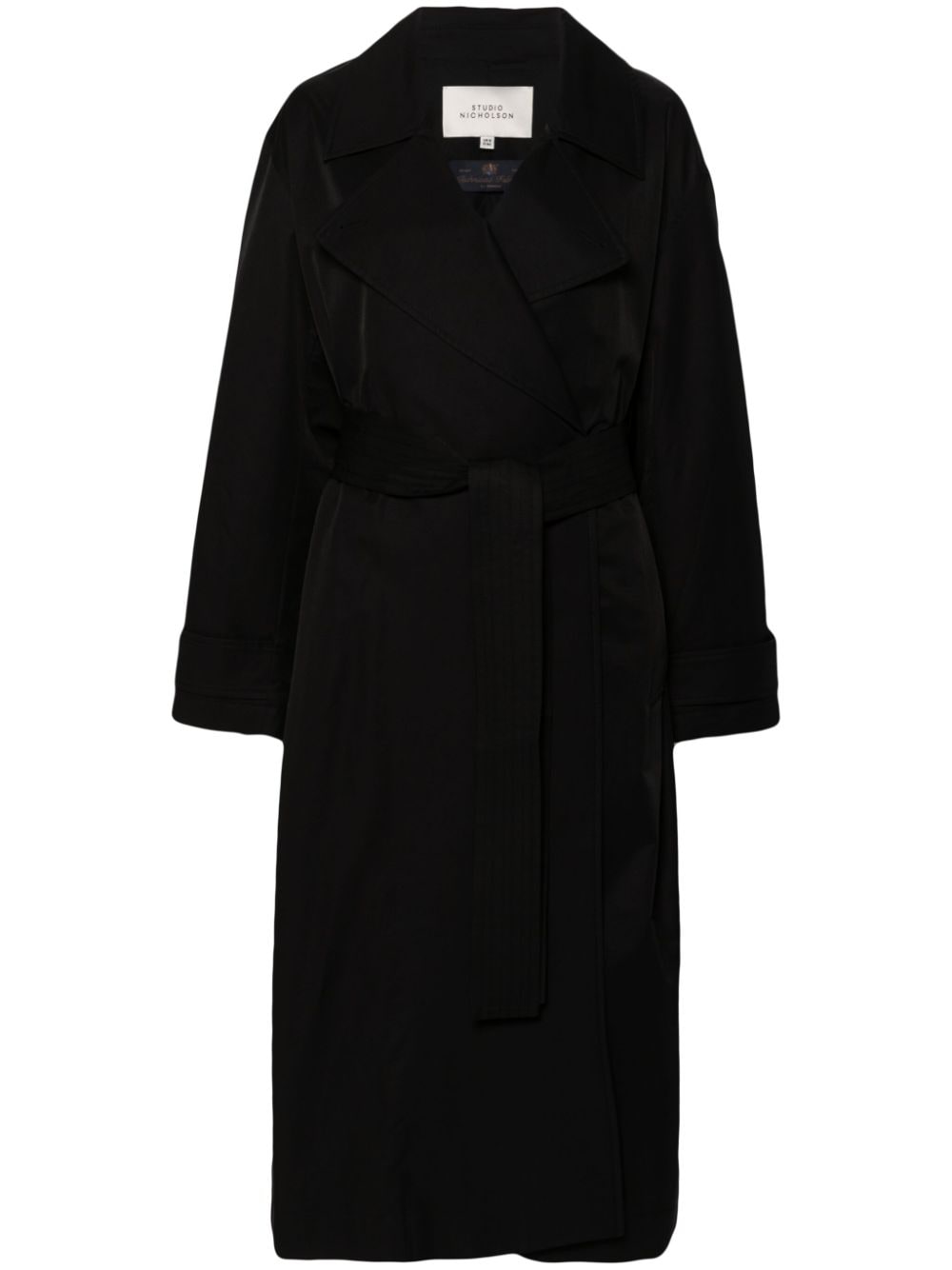 Studio Nicholson PRE Coats Black belted cotton blend