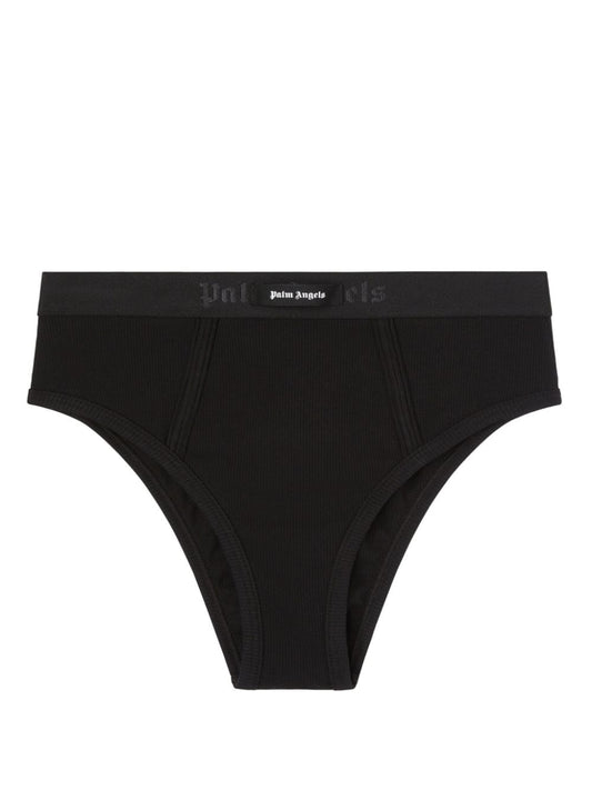 Palm Angels Black High Waist Underwear