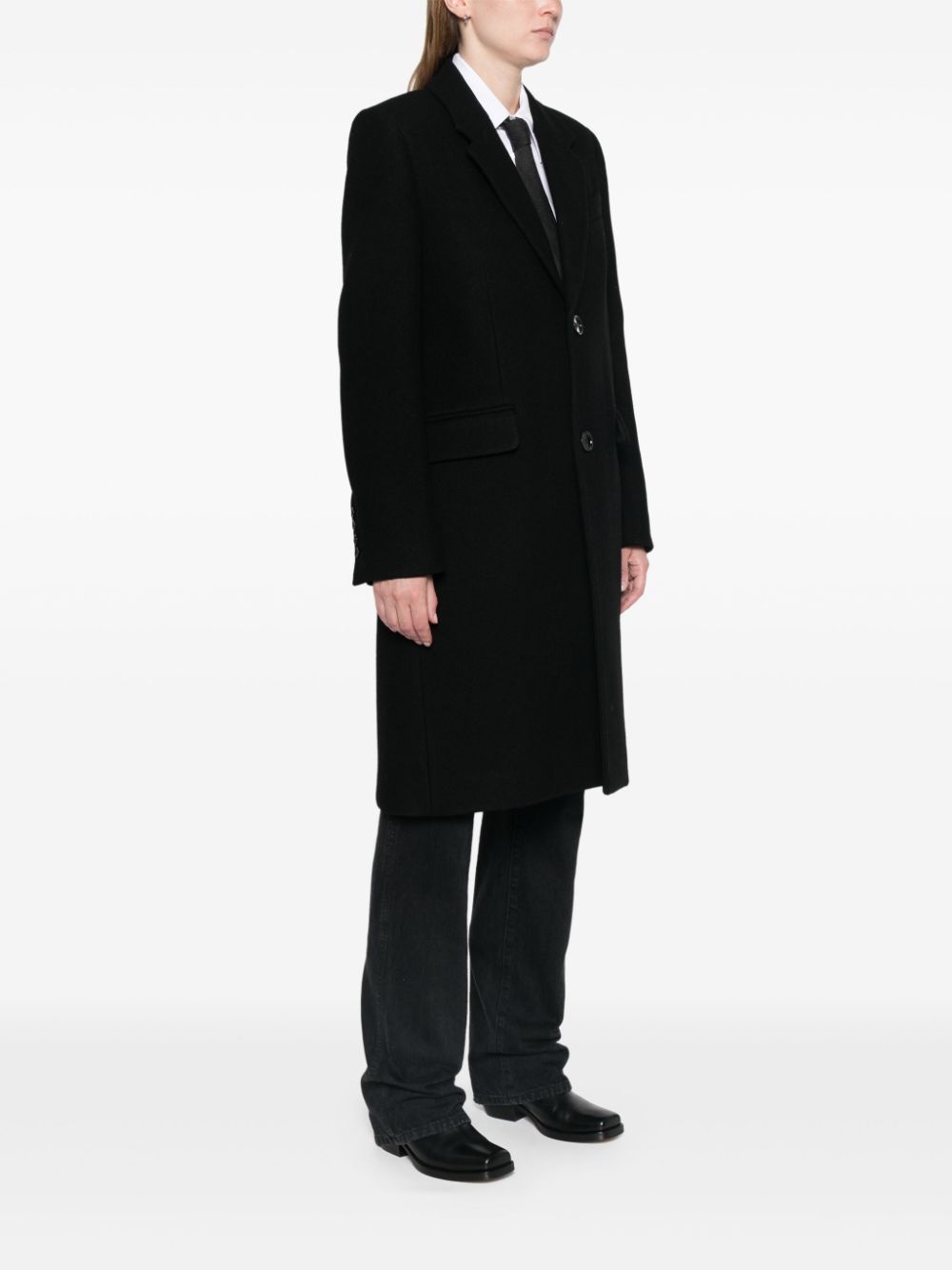Ami Paris Coats Black wool felted