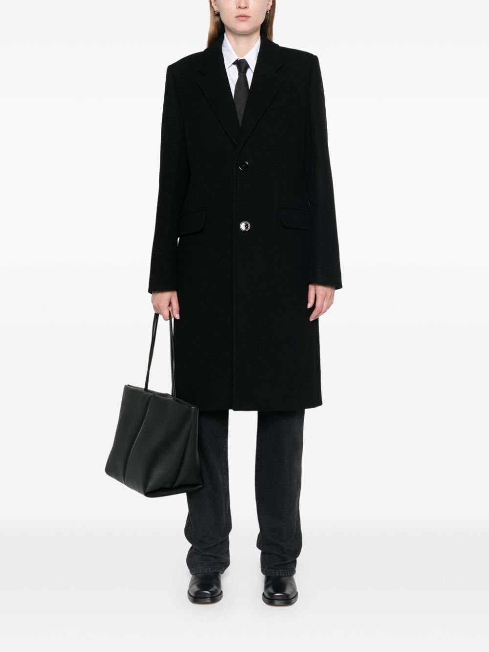 Ami Paris Coats Black wool felted
