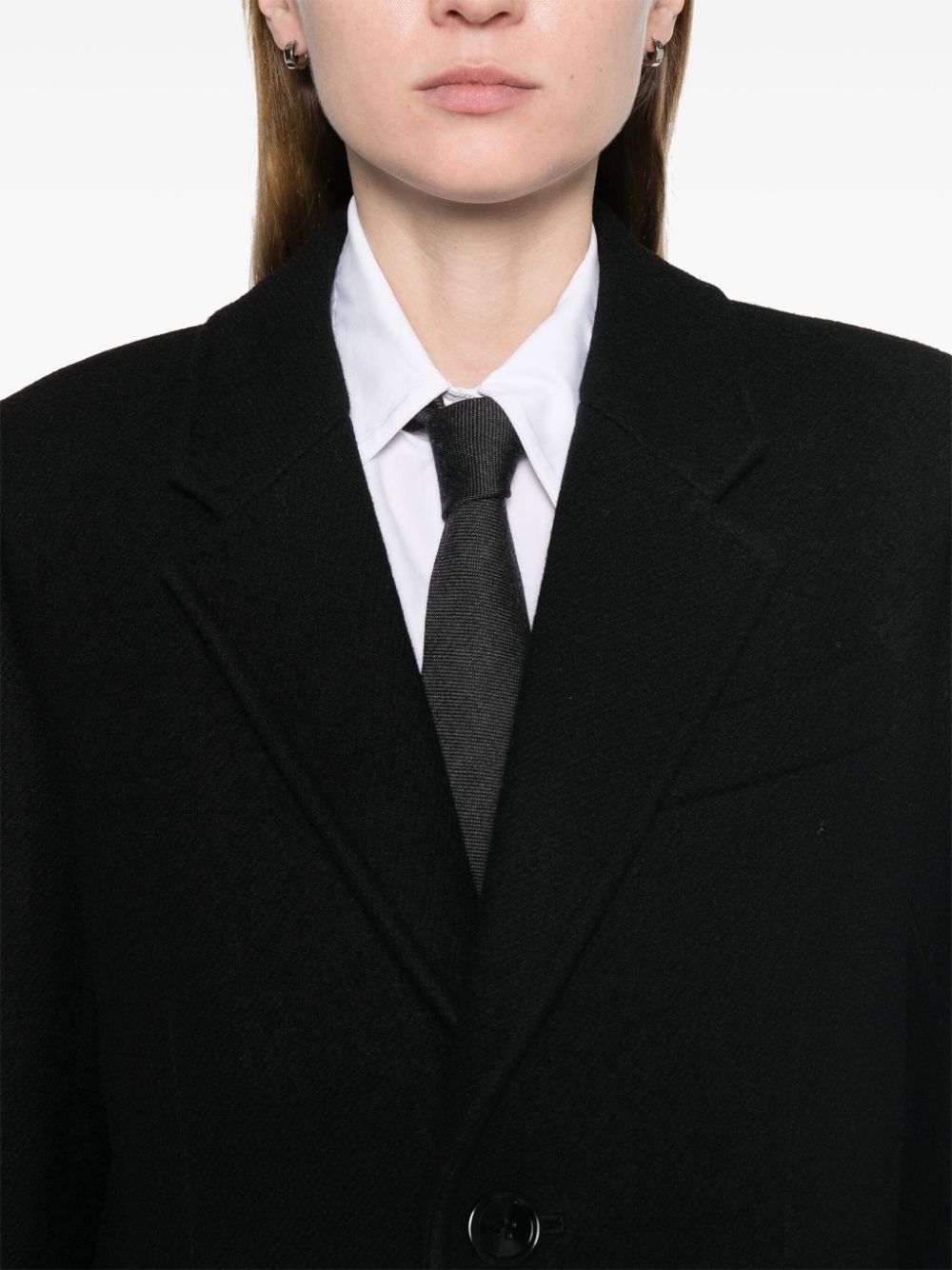 Ami Paris Coats Black wool felted