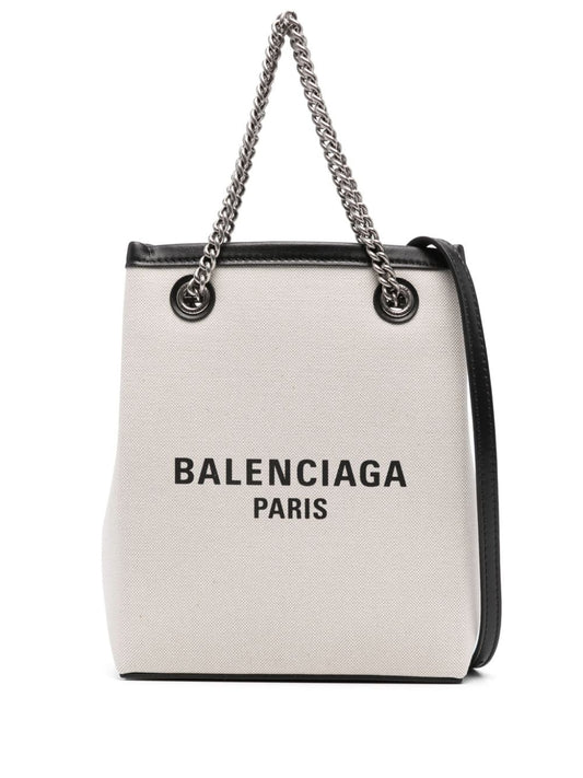 Balenciaga Beige Phone-Holder Clutch — Compact Luxury