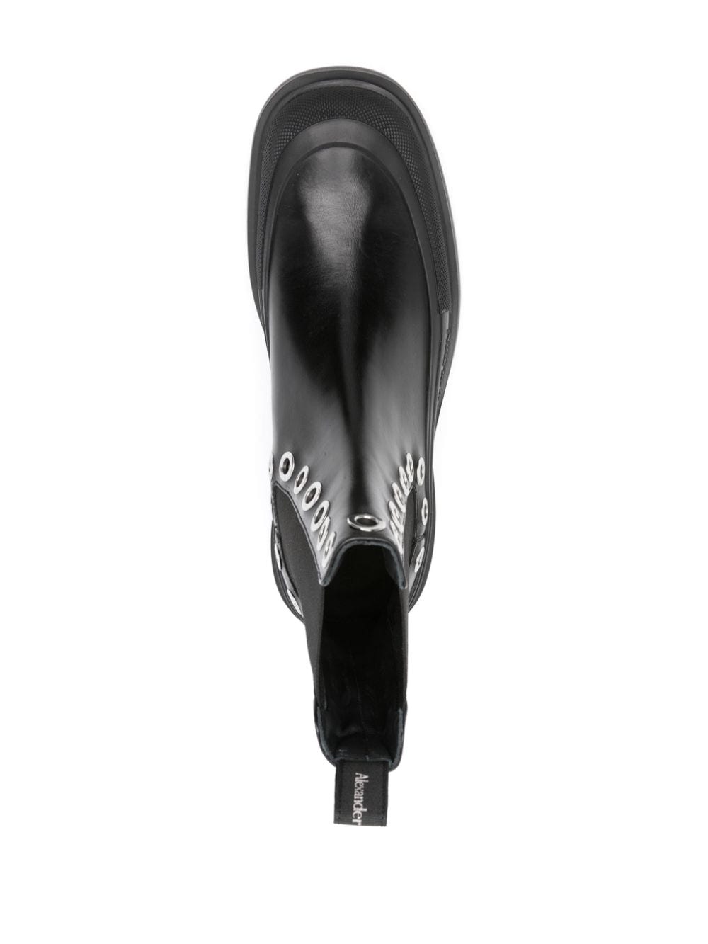 Alexander McQueen Black Eyelet Chelsea Boots