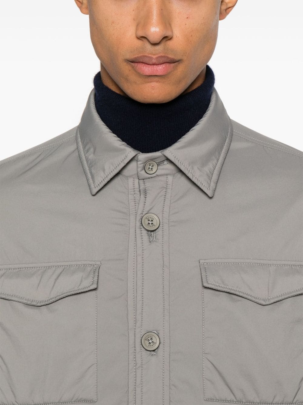 Chaquetas Herno Chaqueta de camisa de nailon ligero gris