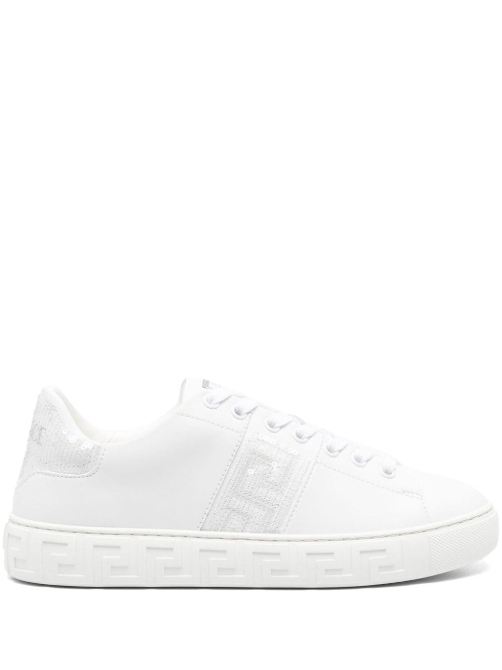 Versace Sneakers White faux leather with sequin detail