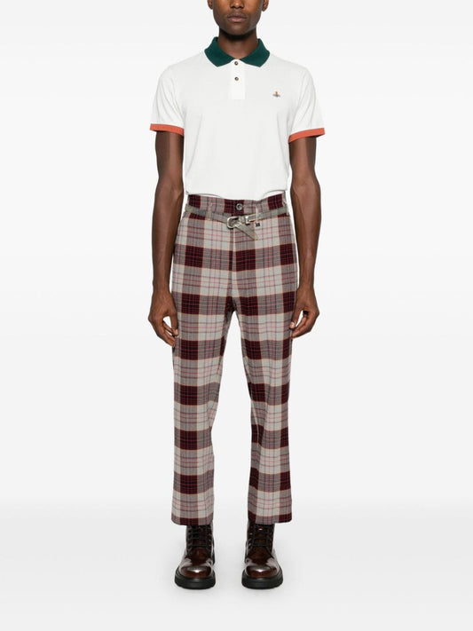 Red Slim Cropped Trousers — Vivienne Westwood