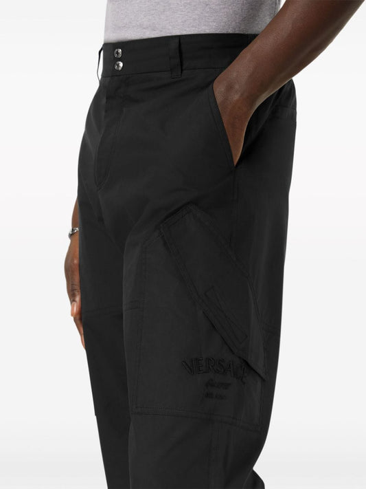 Versace Trousers Black — Tailored Cotton Elegance