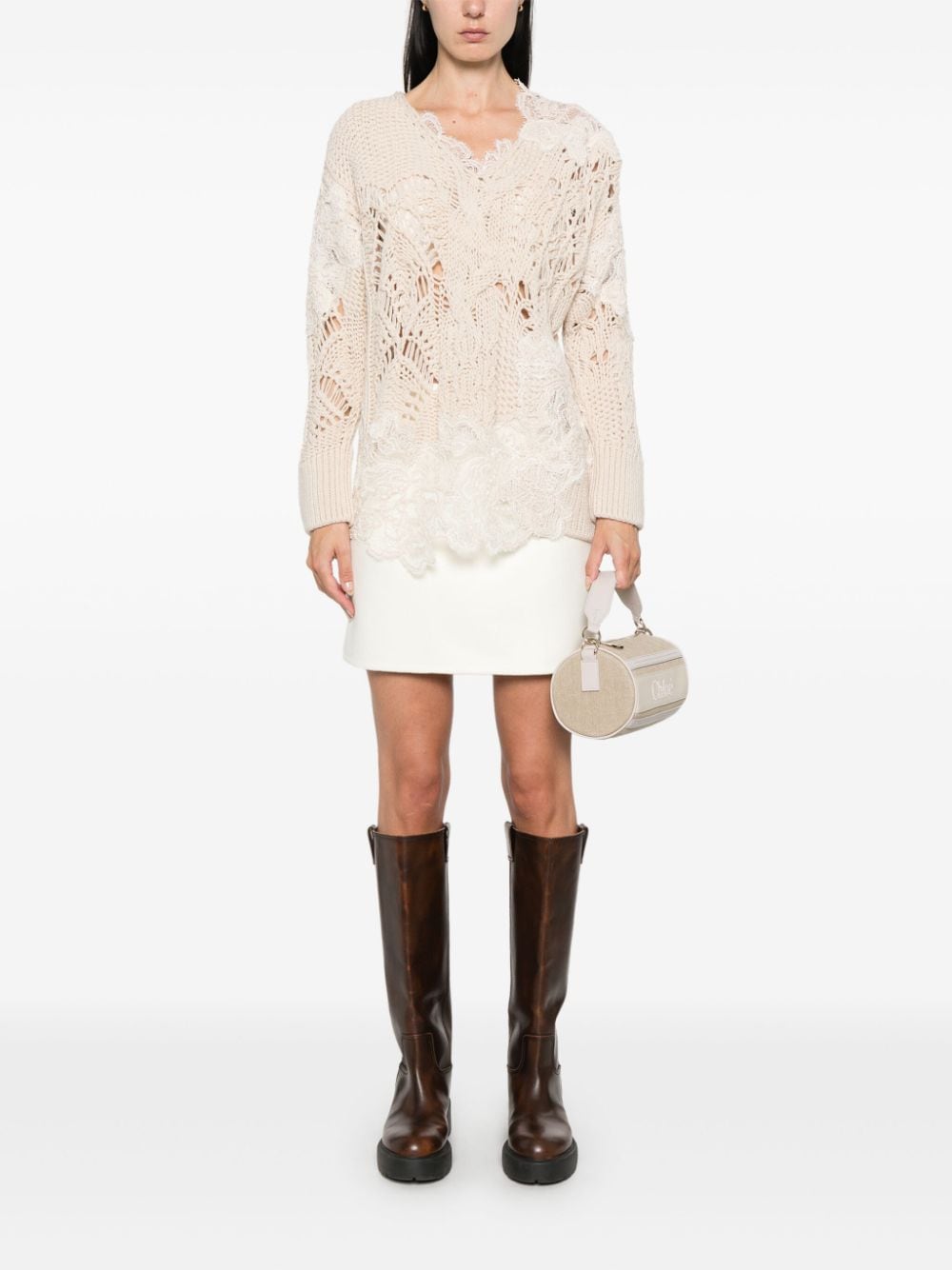 Ermanno Scervino Jupes Mini en laine blanche