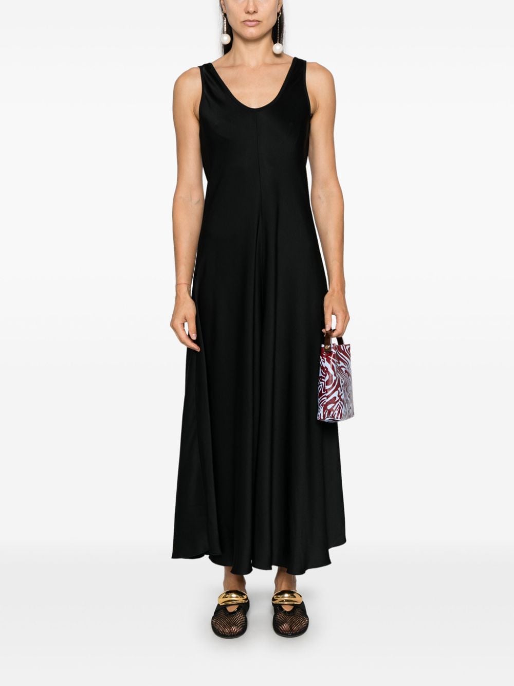 Black Satin Long Dress — Forte Forte