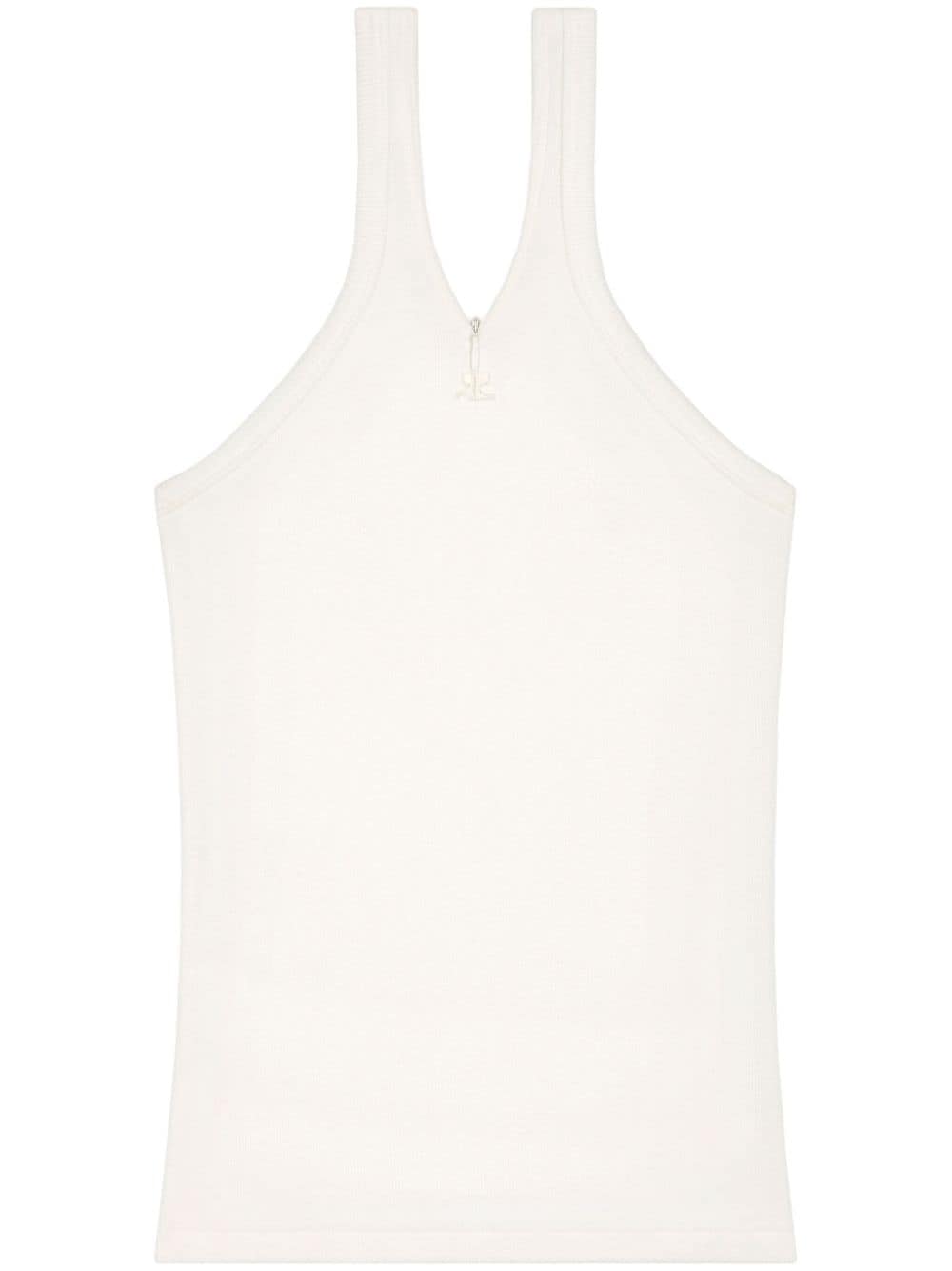 White Stretch-Cotton Tank Top — Courrèges Pre