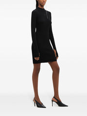 Courreges Pre Dresses Black ribbed knit mini dress