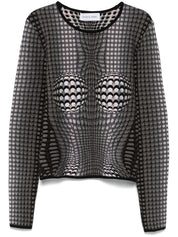 Marine Serre Top Grey knitted jacquard