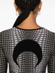 Marine Serre Top Grey knitted jacquard