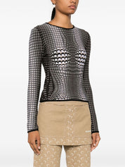 Marine Serre Top Grey knitted jacquard