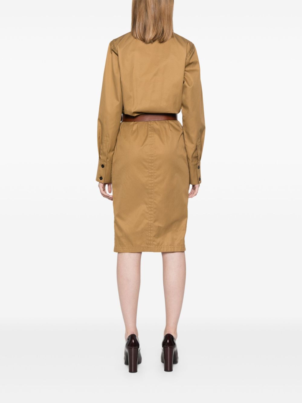 Saint Laurent Dresses Camel cotton twill with belt