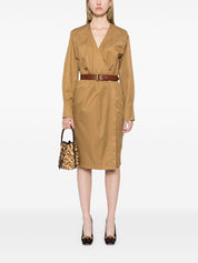 Saint Laurent Dresses Camel cotton twill with belt