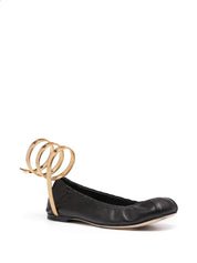 René Caovilla Flat shoes Black lambskin