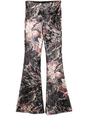 Etro Trousers Black velvet floral flared