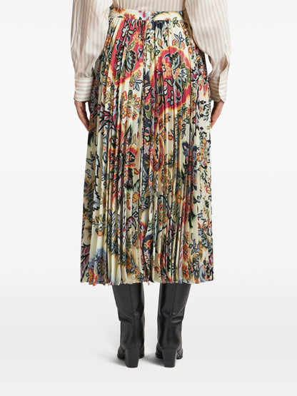Jupes Etro Midi beige à imprimé cachemire