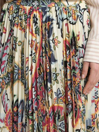 Jupes Etro Midi beige à imprimé cachemire