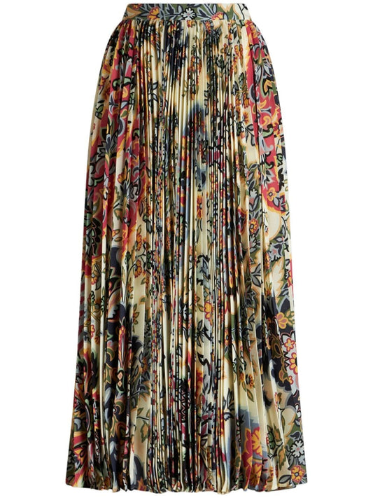 Jupes Etro Midi beige à imprimé cachemire